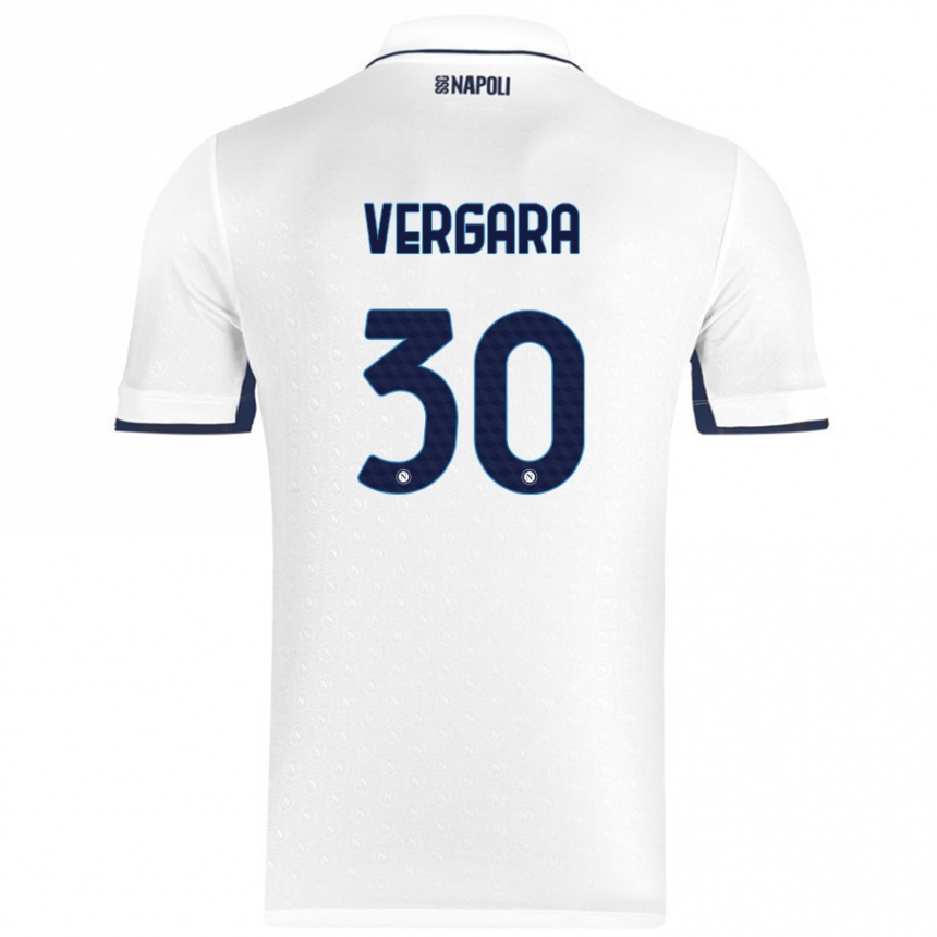 Kids Football Antonio Vergara #30 White Royal Blue Away Jersey 2024/25 T-Shirt Australia