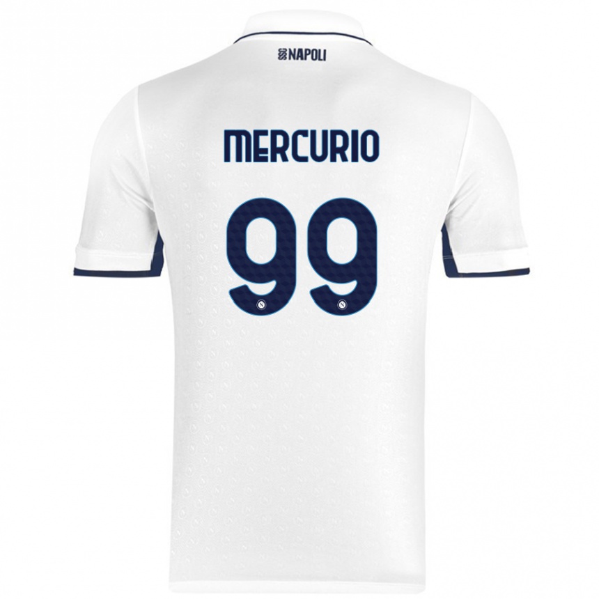 Kids Football Giovanni Mercurio #99 White Royal Blue Away Jersey 2024/25 T-Shirt Australia