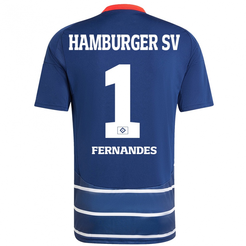 Kids Football Daniel Heuer Fernandes #1 Dark Blue Away Jersey 2024/25 T-Shirt Australia