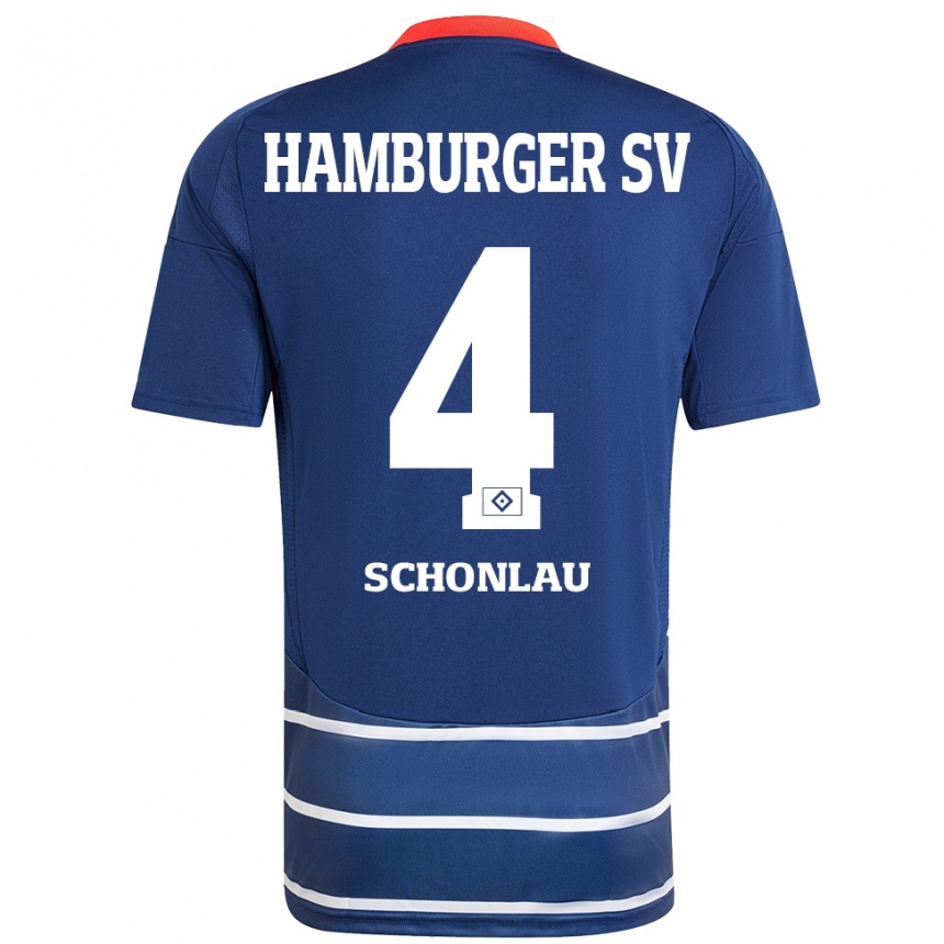 Kids Football Sebastian Schonlau #4 Dark Blue Away Jersey 2024/25 T-Shirt Australia