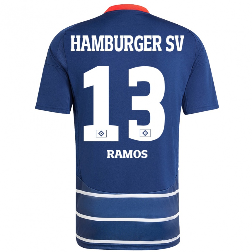 Kids Football Guilherme Ramos #13 Dark Blue Away Jersey 2024/25 T-Shirt Australia