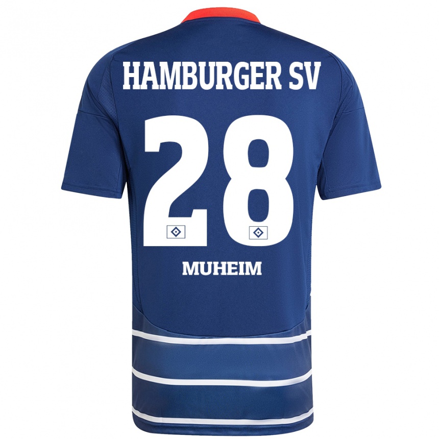 Kids Football Miro Muheim #28 Dark Blue Away Jersey 2024/25 T-Shirt Australia