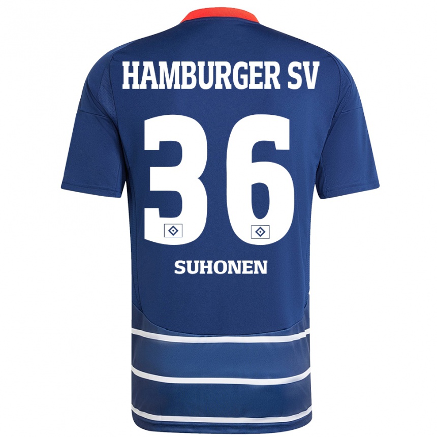 Kids Football Anssi Suhonen #36 Dark Blue Away Jersey 2024/25 T-Shirt Australia