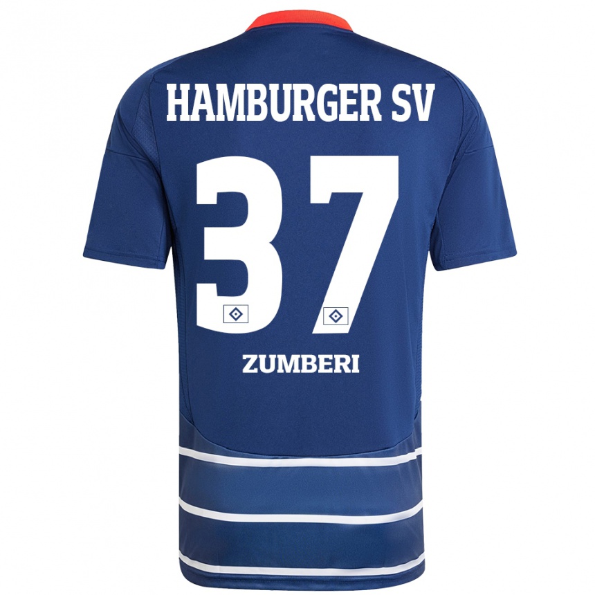 Kids Football Valon Zumberi #37 Dark Blue Away Jersey 2024/25 T-Shirt Australia