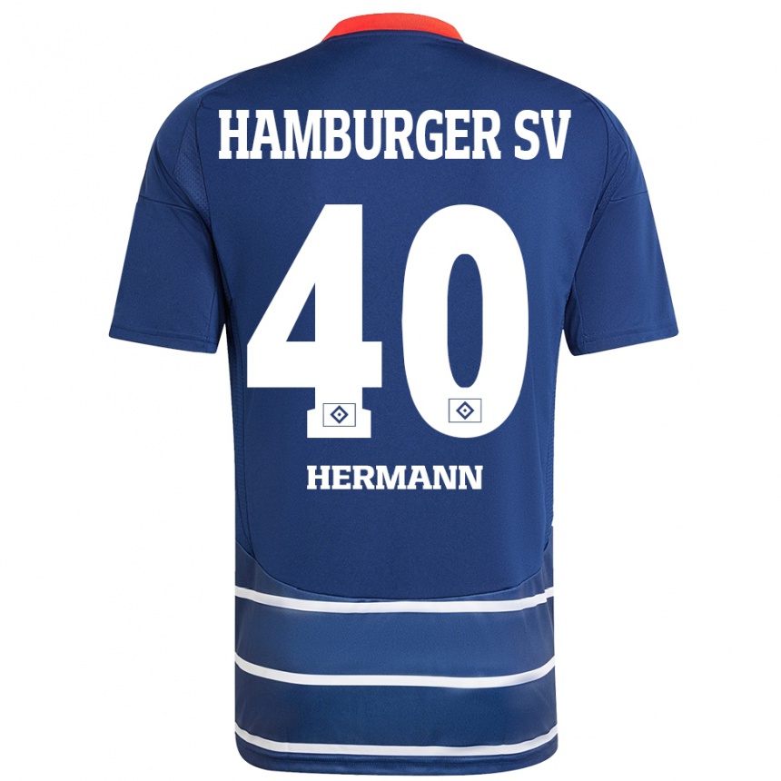 Kids Football Hannes Hermann #40 Dark Blue Away Jersey 2024/25 T-Shirt Australia