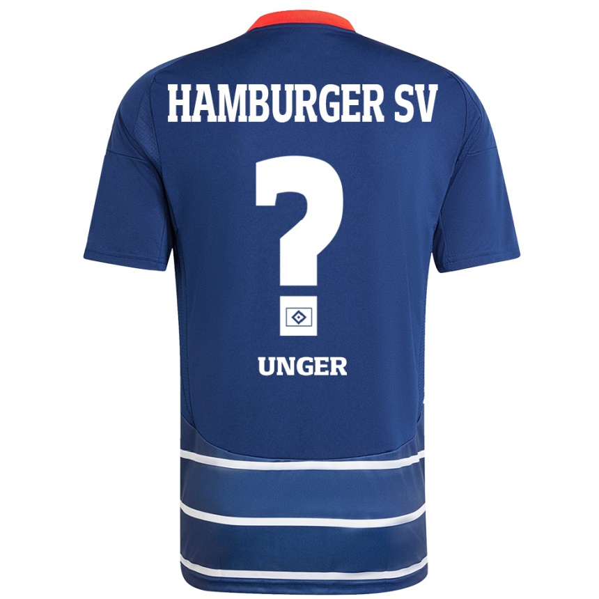 Kids Football Paul Luca Unger #0 Dark Blue Away Jersey 2024/25 T-Shirt Australia