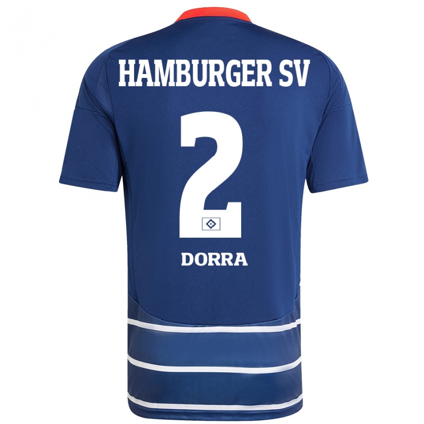 Kids Football Raphael Dorra #2 Dark Blue Away Jersey 2024/25 T-Shirt Australia