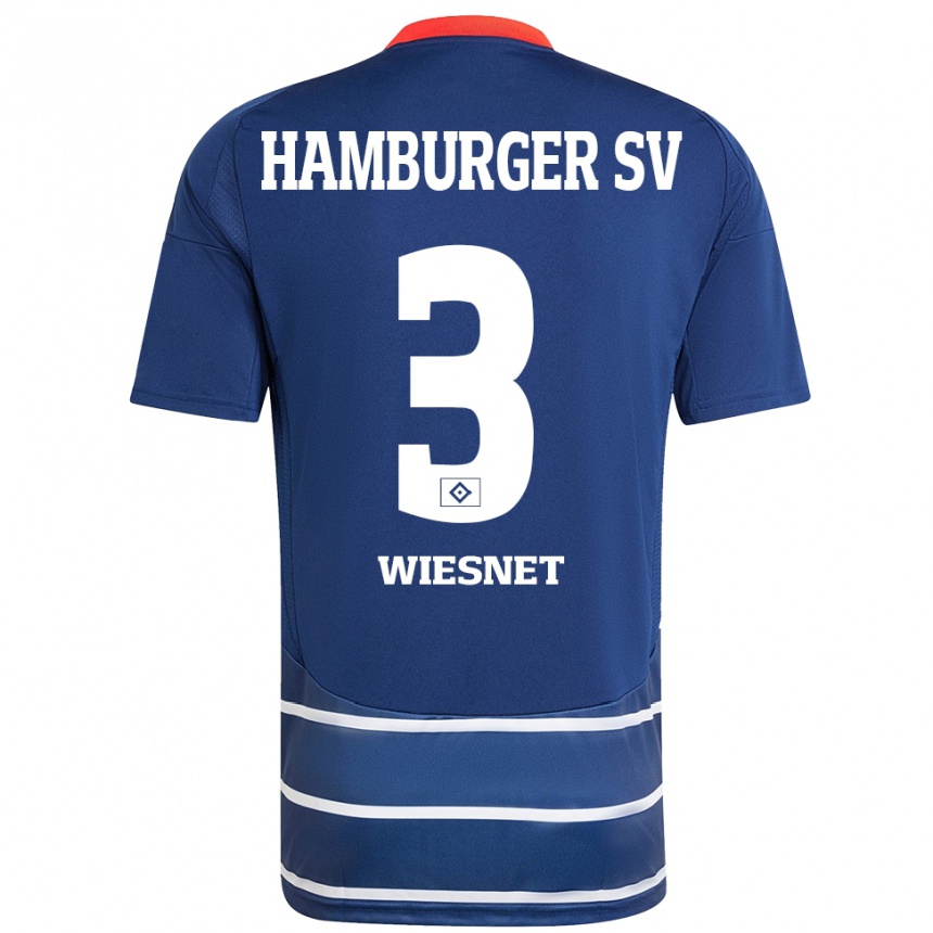 Kids Football Melvin Wiesnet #3 Dark Blue Away Jersey 2024/25 T-Shirt Australia