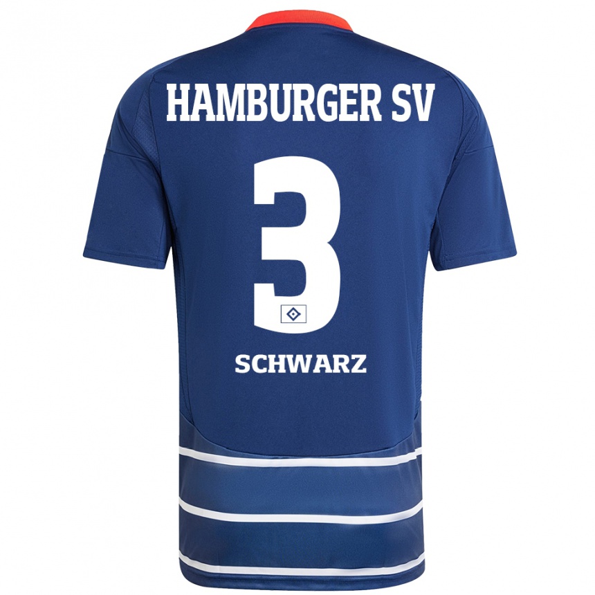 Kids Football Jannick Schwarz #3 Dark Blue Away Jersey 2024/25 T-Shirt Australia