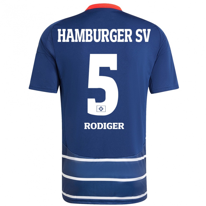 Kids Football Philipp Rödiger #5 Dark Blue Away Jersey 2024/25 T-Shirt Australia