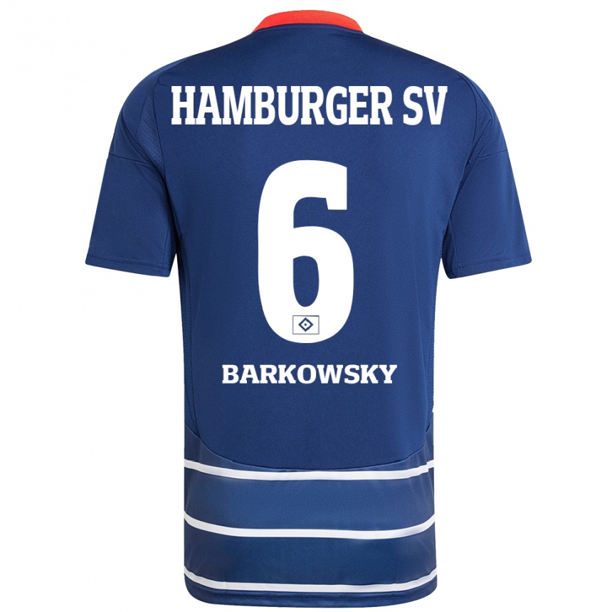 Kids Football Finn Barkowsky #6 Dark Blue Away Jersey 2024/25 T-Shirt Australia