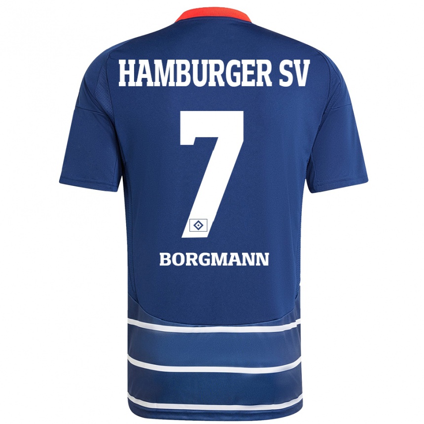 Kids Football Marcus Borgmann #7 Dark Blue Away Jersey 2024/25 T-Shirt Australia