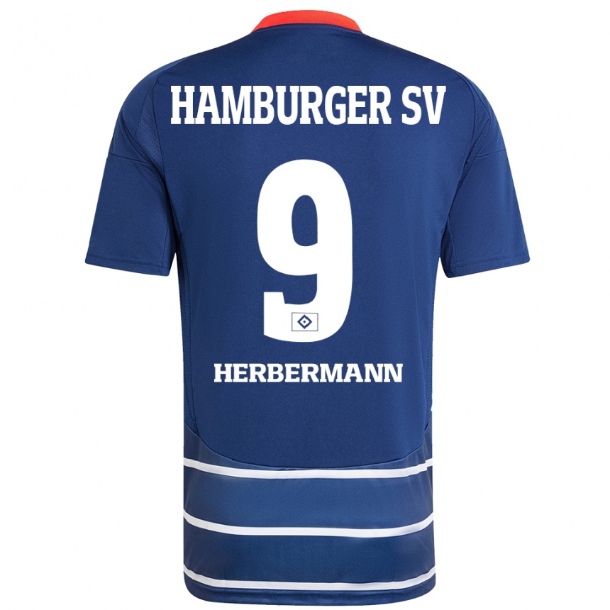 Kids Football Kevin Herbermann #9 Dark Blue Away Jersey 2024/25 T-Shirt Australia