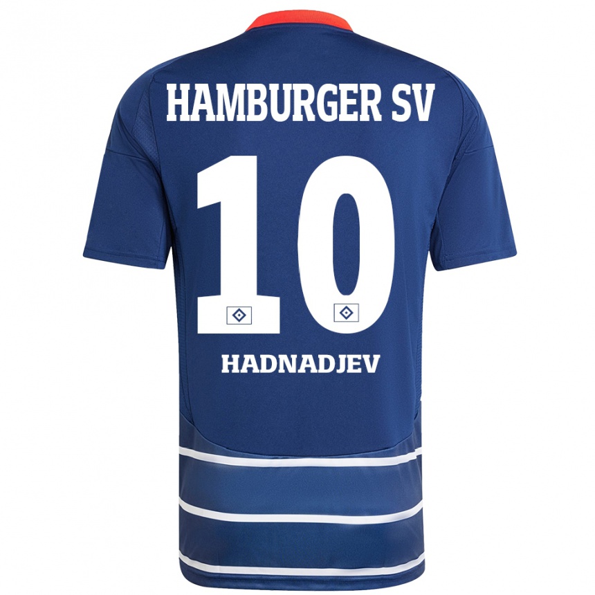 Kids Football Marko Hadnadjev #10 Dark Blue Away Jersey 2024/25 T-Shirt Australia