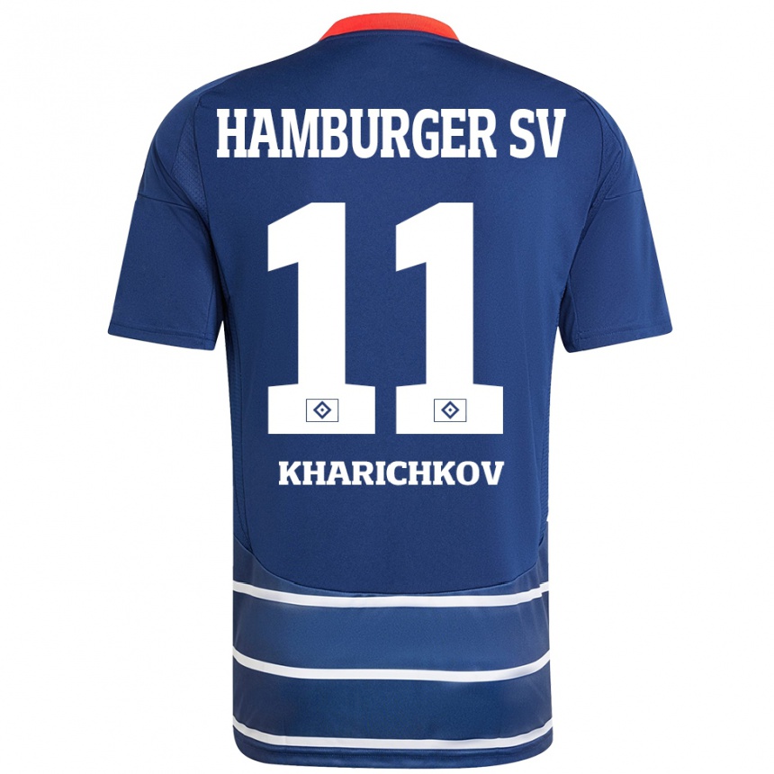 Kids Football Valentyn Kharichkov #11 Dark Blue Away Jersey 2024/25 T-Shirt Australia