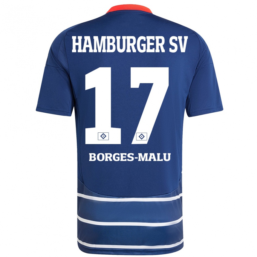 Kids Football Louis Borges-Malu #17 Dark Blue Away Jersey 2024/25 T-Shirt Australia