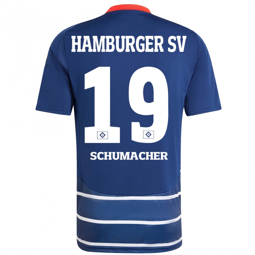 Kids Football Lukas Schumacher #19 Dark Blue Away Jersey 2024/25 T-Shirt Australia