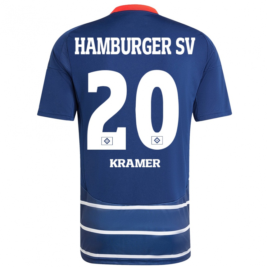 Kids Football Timon Kramer #20 Dark Blue Away Jersey 2024/25 T-Shirt Australia