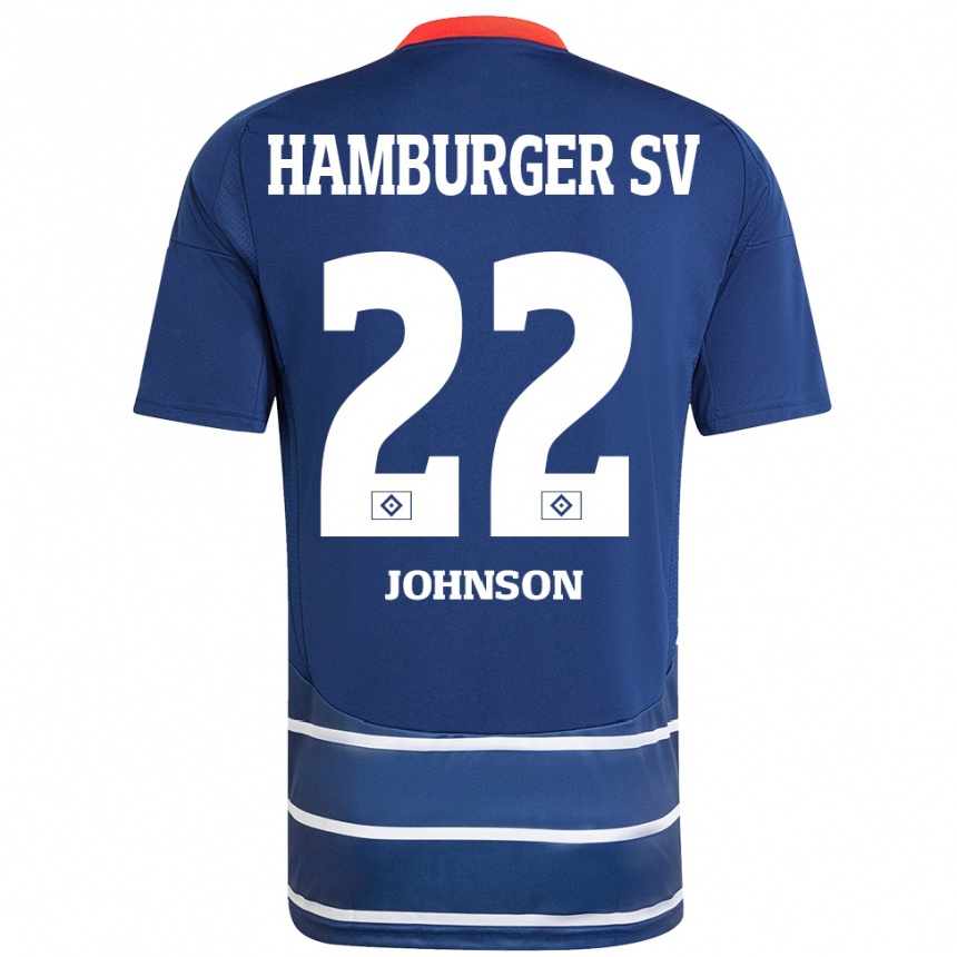 Kids Football Emmanuel Johnson #22 Dark Blue Away Jersey 2024/25 T-Shirt Australia