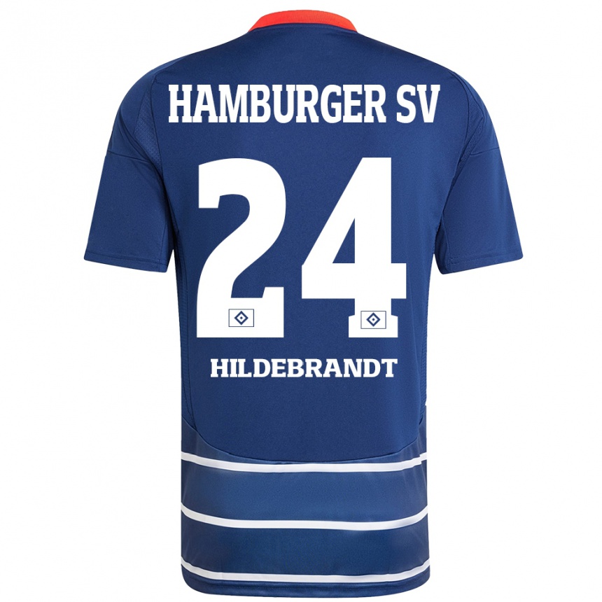 Kids Football Tjark Hildebrandt #24 Dark Blue Away Jersey 2024/25 T-Shirt Australia