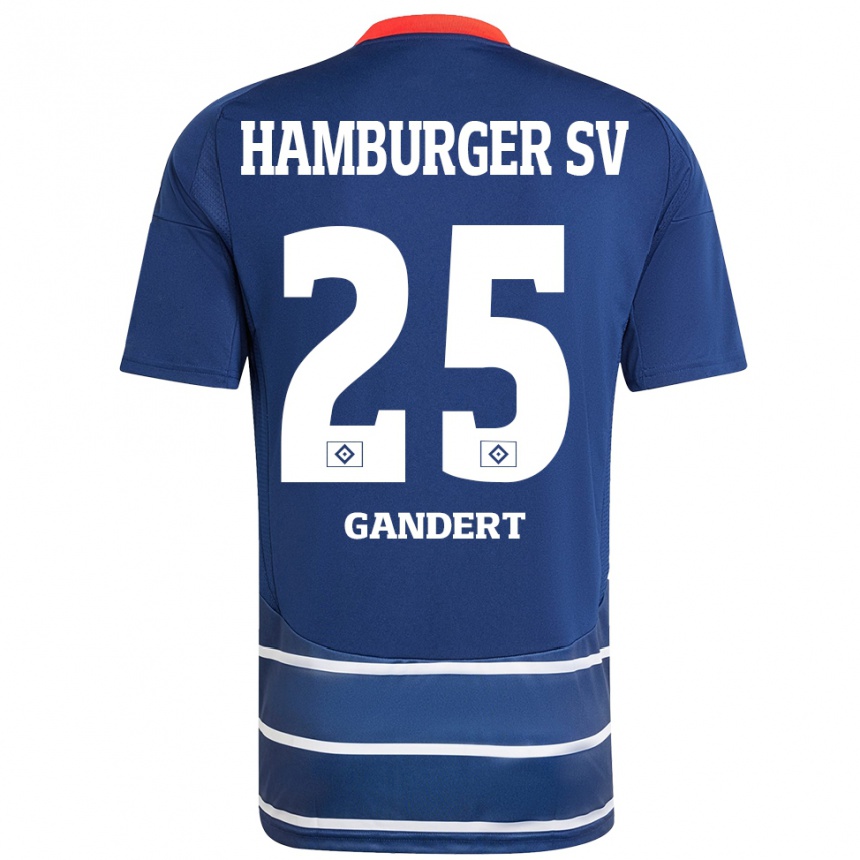 Kids Football Jeremy Gandert #25 Dark Blue Away Jersey 2024/25 T-Shirt Australia