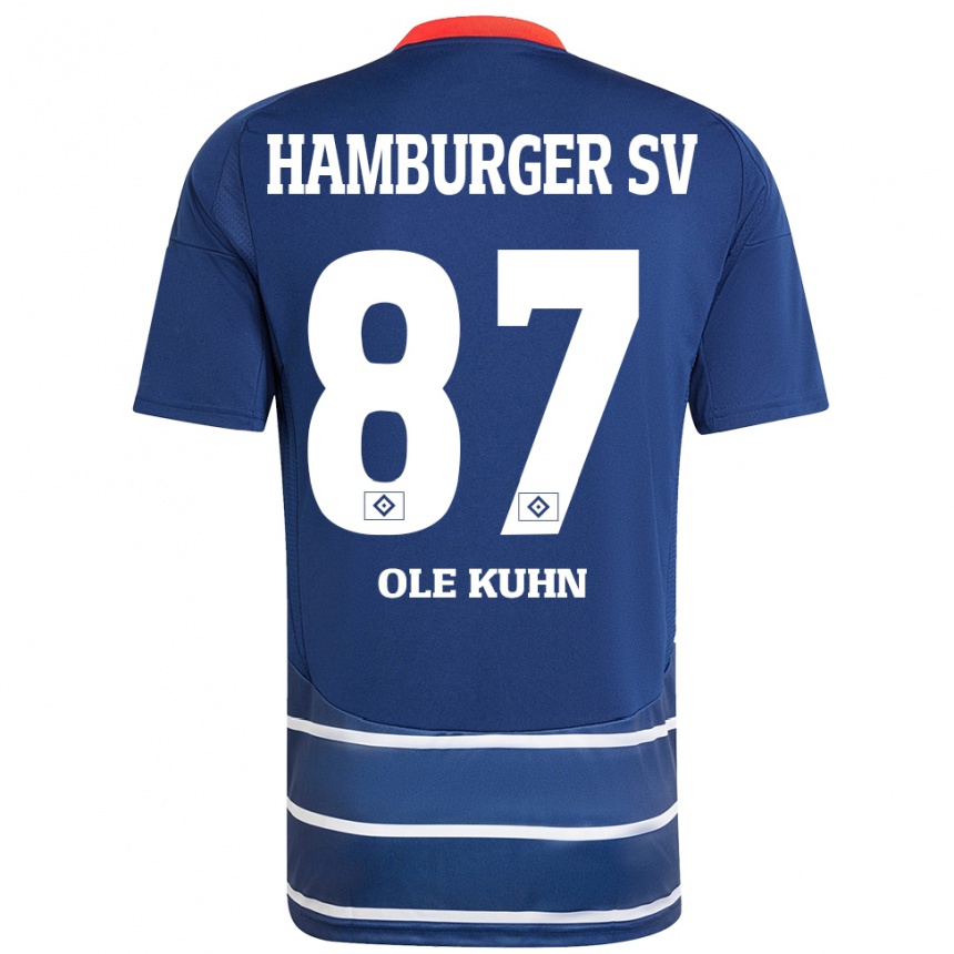 Kids Football Niklas Ole Kühn #87 Dark Blue Away Jersey 2024/25 T-Shirt Australia