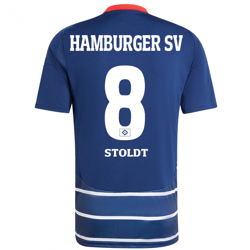 Kids Football Svea Stoldt #8 Dark Blue Away Jersey 2024/25 T-Shirt Australia