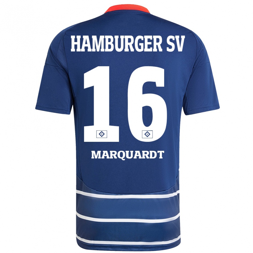 Kids Football Dana Marquardt #16 Dark Blue Away Jersey 2024/25 T-Shirt Australia