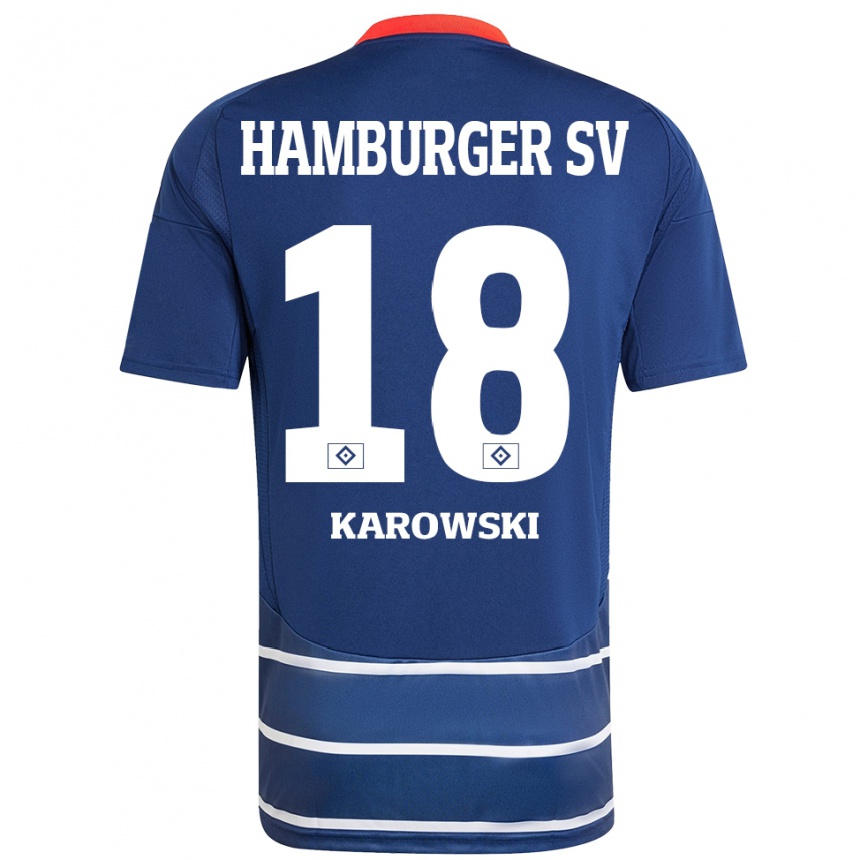 Kids Football Nele Karowski #18 Dark Blue Away Jersey 2024/25 T-Shirt Australia