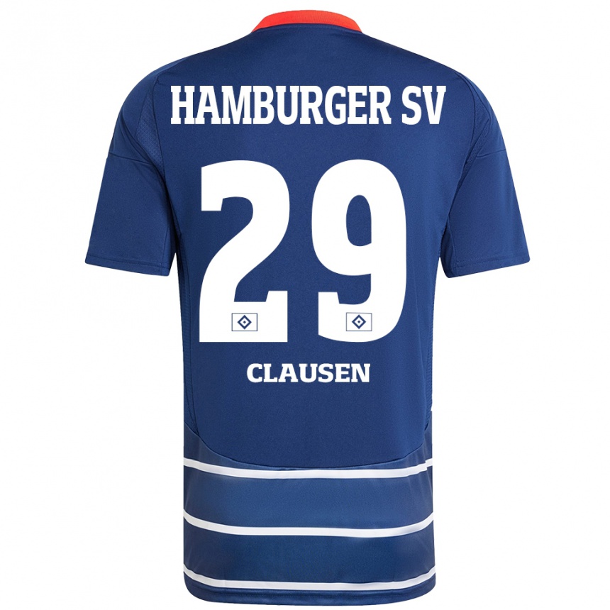 Kids Football Lina Clausen #29 Dark Blue Away Jersey 2024/25 T-Shirt Australia