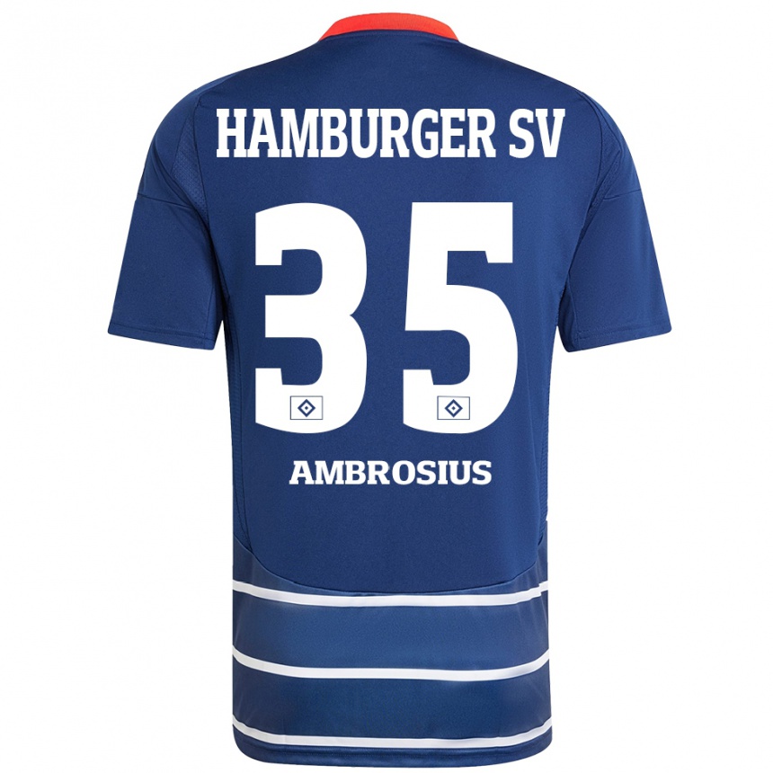 Kids Football Stephan Ambrosius #35 Dark Blue Away Jersey 2024/25 T-Shirt Australia