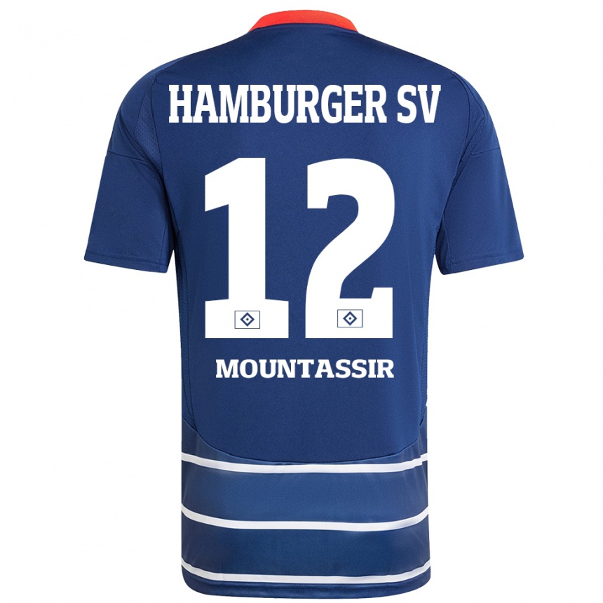 Kids Football Youssef Mountassir #12 Dark Blue Away Jersey 2024/25 T-Shirt Australia