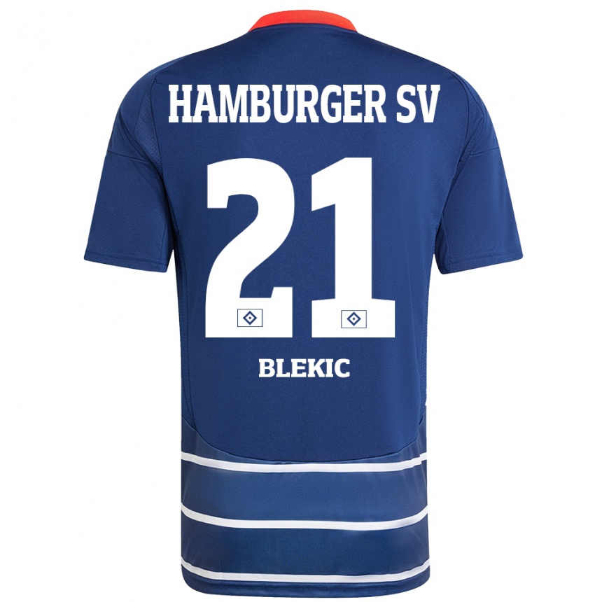 Kids Football Romeo Blekic #21 Dark Blue Away Jersey 2024/25 T-Shirt Australia