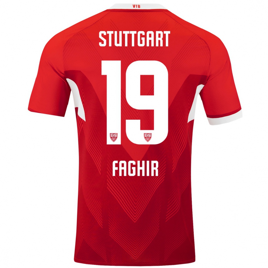 Kids Football Wahid Faghir #19 Red White Away Jersey 2024/25 T-Shirt Australia