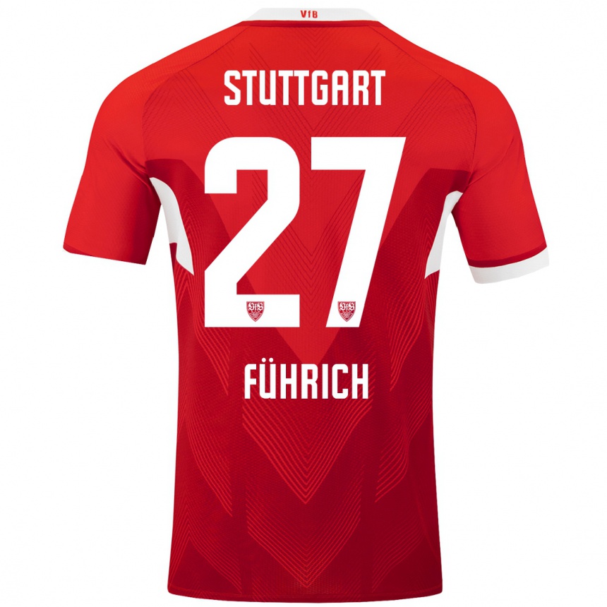 Kids Football Chris Führich #27 Red White Away Jersey 2024/25 T-Shirt Australia