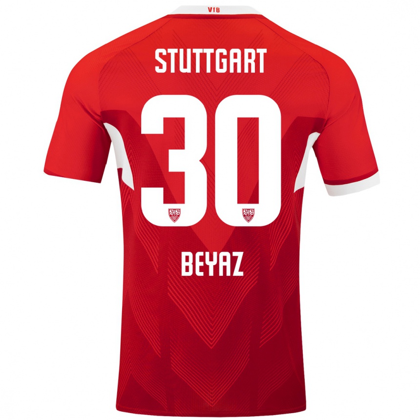 Kids Football Ömer Beyaz #30 Red White Away Jersey 2024/25 T-Shirt Australia