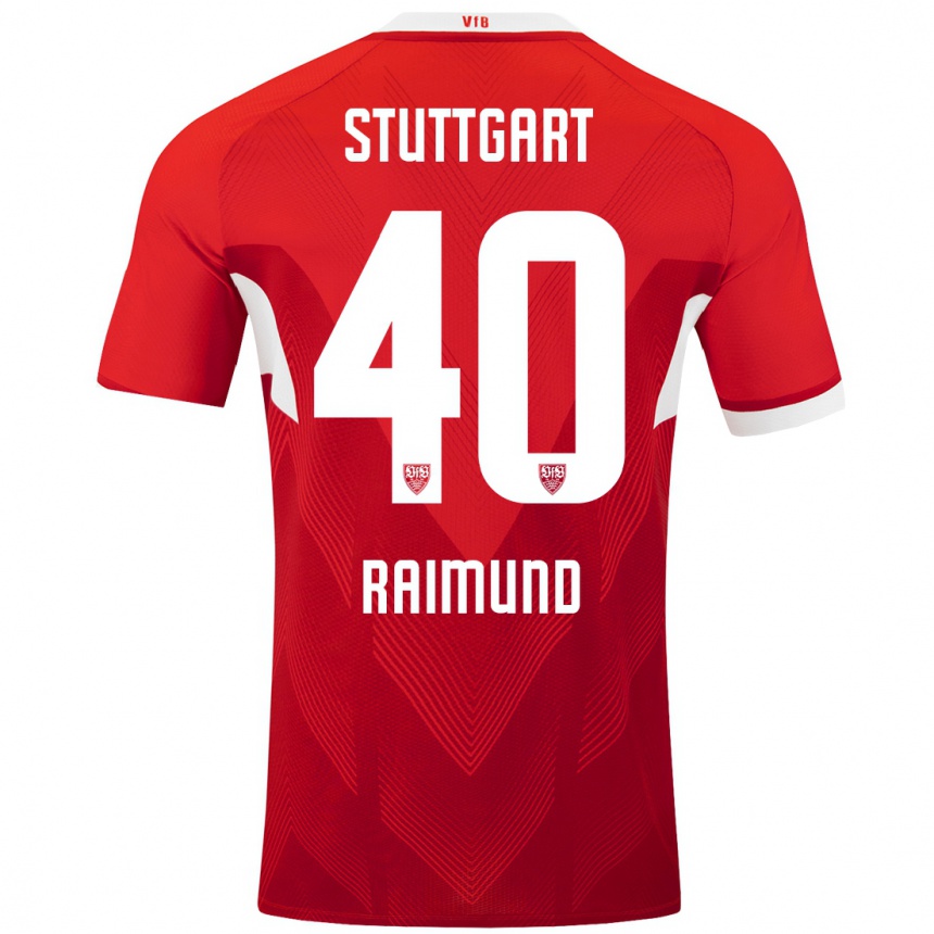 Kids Football Luca Raimund #40 Red White Away Jersey 2024/25 T-Shirt Australia