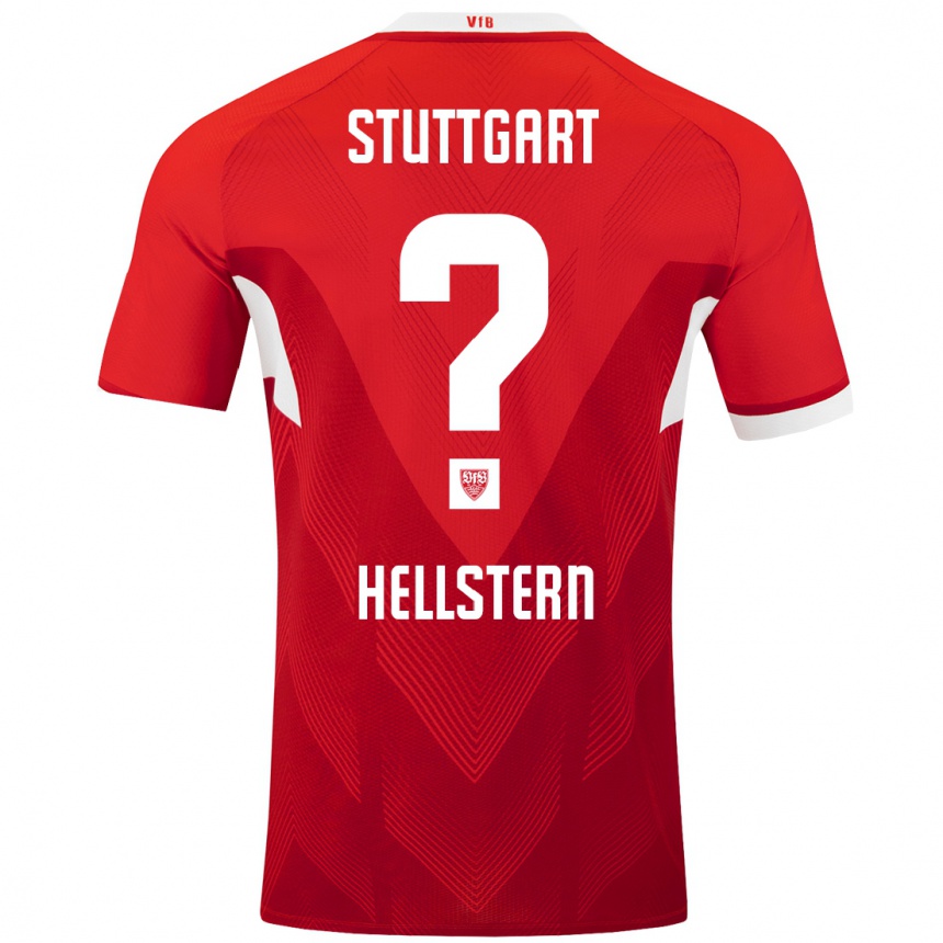 Kids Football Florian Hellstern #0 Red White Away Jersey 2024/25 T-Shirt Australia