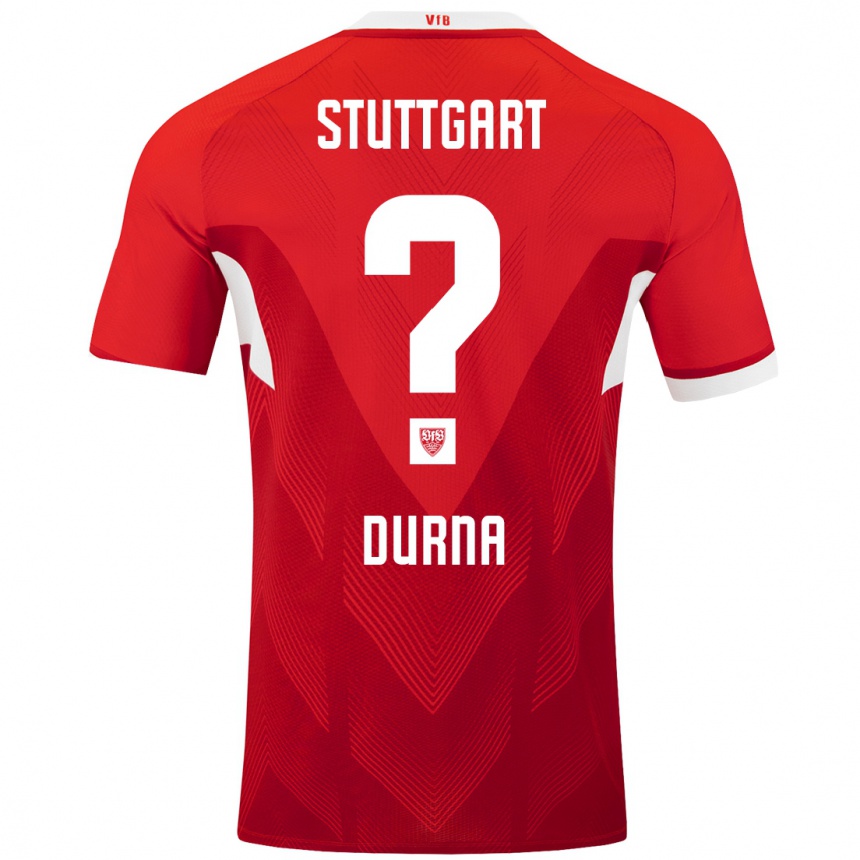 Kids Football Tuncay Durna #0 Red White Away Jersey 2024/25 T-Shirt Australia