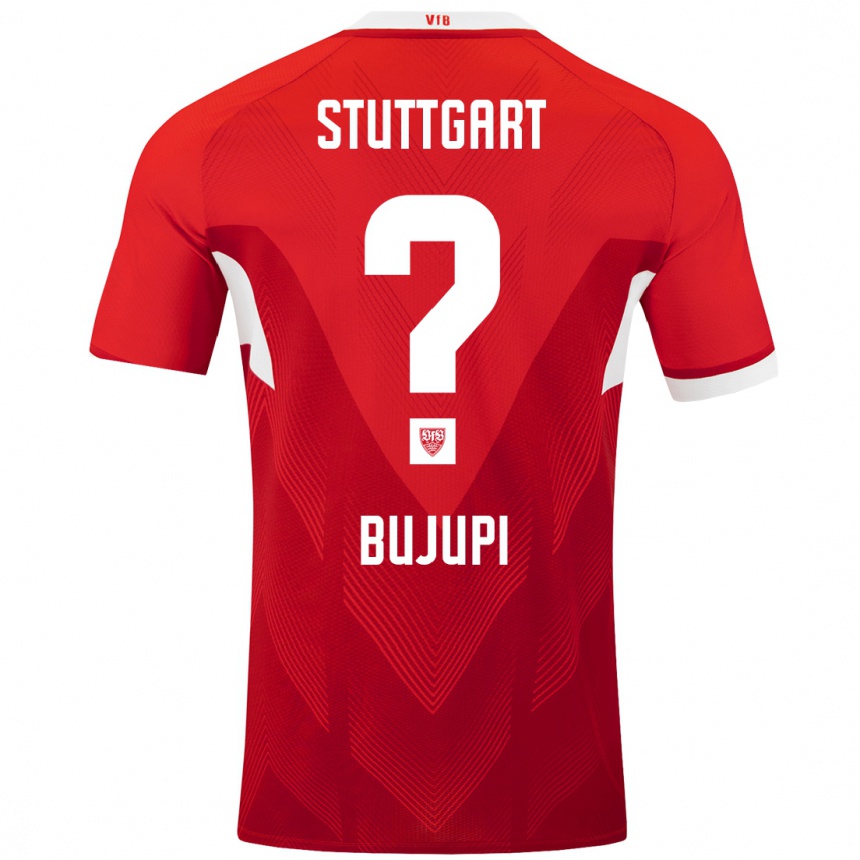 Kids Football Eliot Bujupi #0 Red White Away Jersey 2024/25 T-Shirt Australia