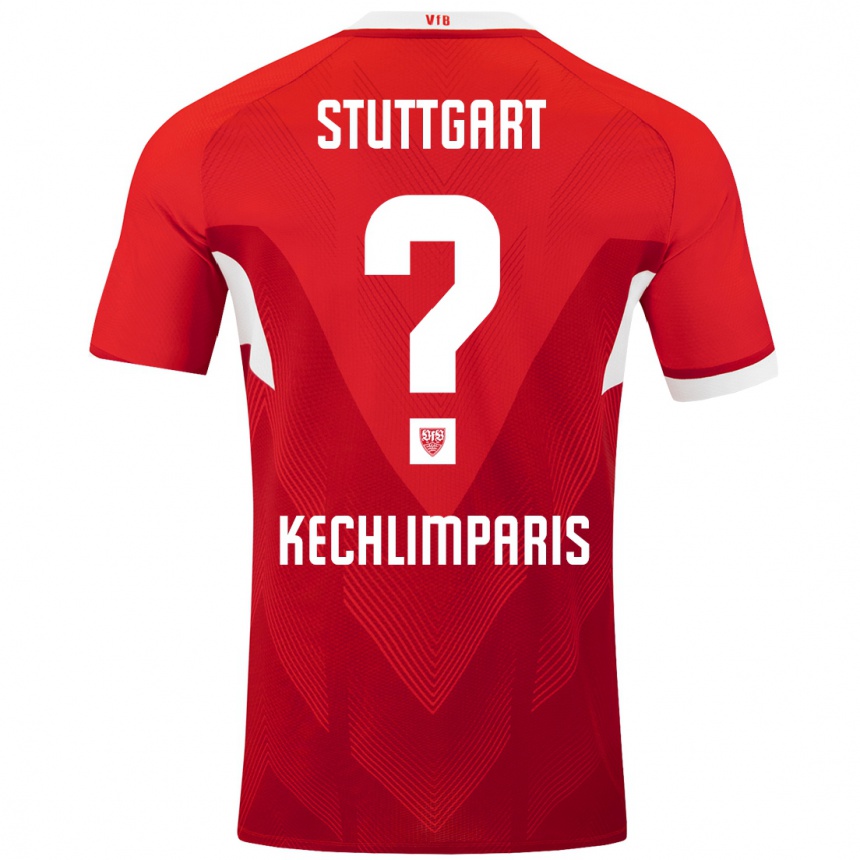 Kids Football Ioannis Kechlimparis #0 Red White Away Jersey 2024/25 T-Shirt Australia