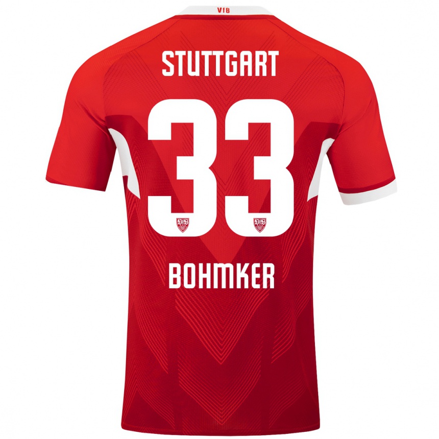 Kids Football Finn Böhmker #33 Red White Away Jersey 2024/25 T-Shirt Australia