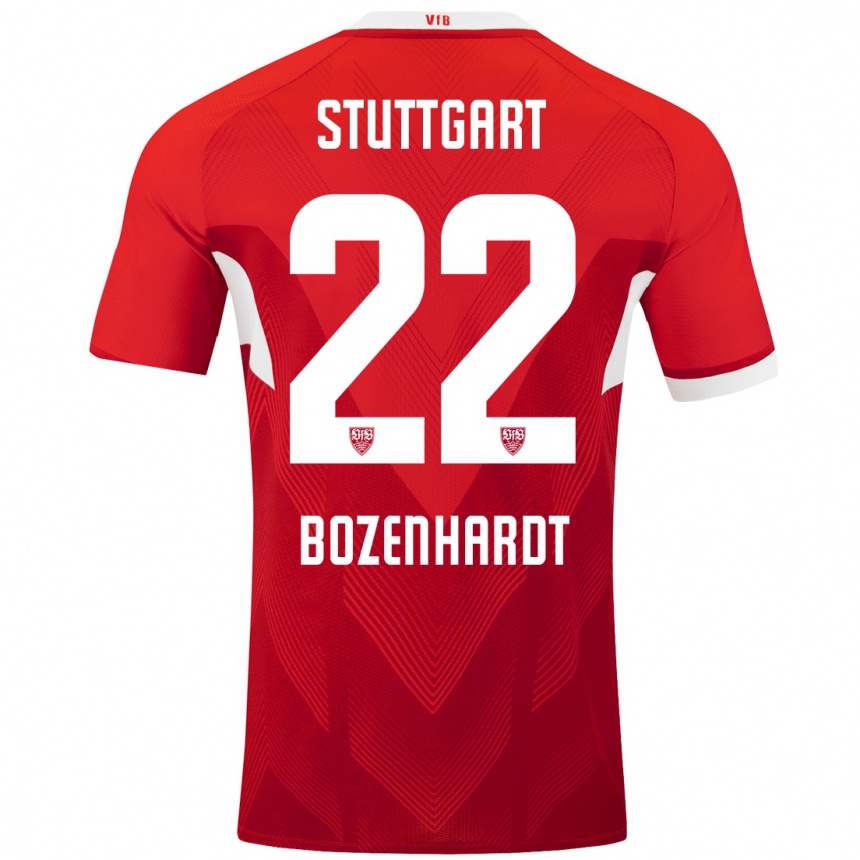 Kids Football Laura Bozenhardt #22 Red White Away Jersey 2024/25 T-Shirt Australia