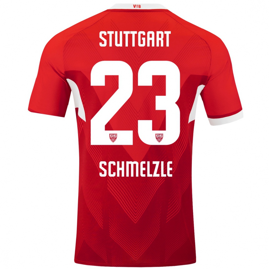 Kids Football Marlen Schmelzle #23 Red White Away Jersey 2024/25 T-Shirt Australia