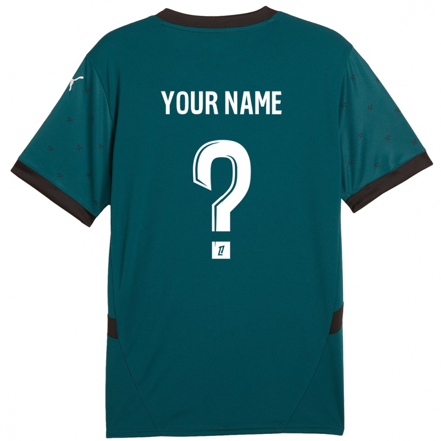 Kids Football Your Name #0 Dark Green Away Jersey 2024/25 T-Shirt Australia