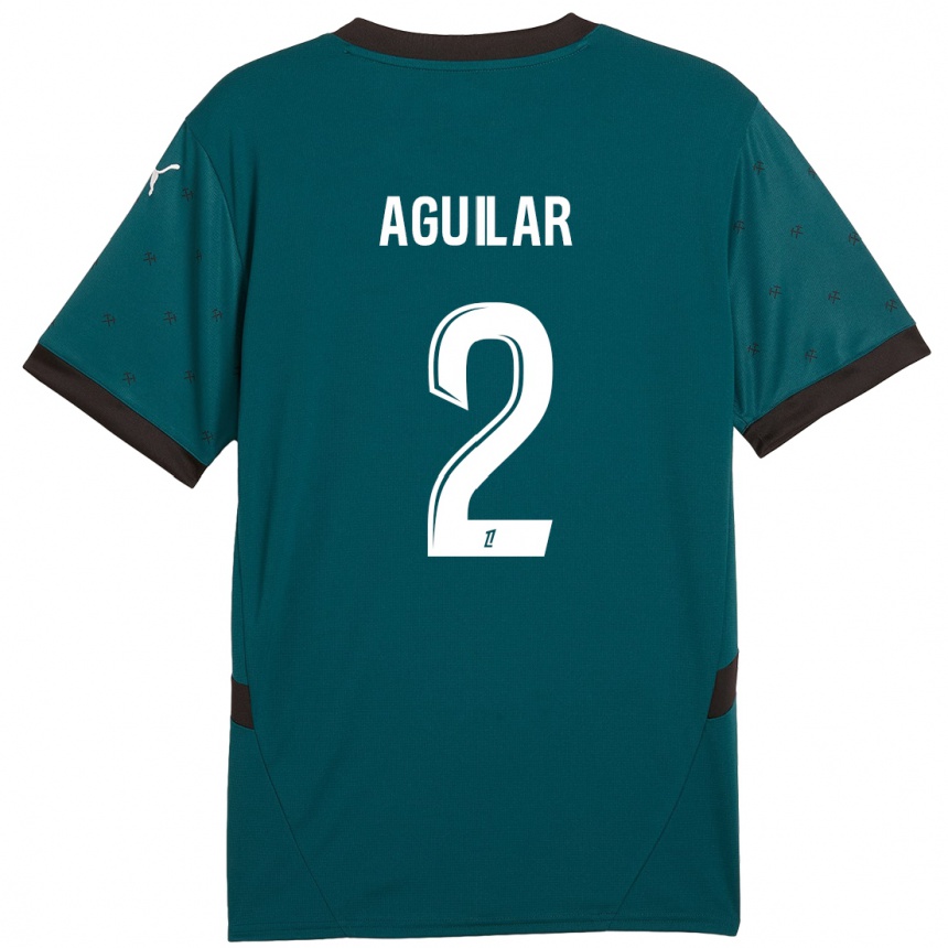 Kids Football Ruben Aguilar #2 Dark Green Away Jersey 2024/25 T-Shirt Australia