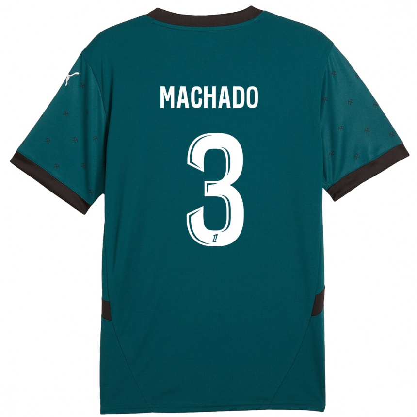 Kids Football Deiver Machado #3 Dark Green Away Jersey 2024/25 T-Shirt Australia