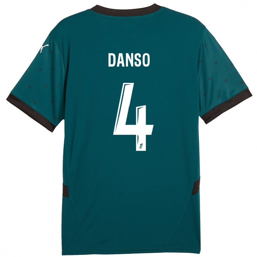 Kids Football Kevin Danso #4 Dark Green Away Jersey 2024/25 T-Shirt Australia