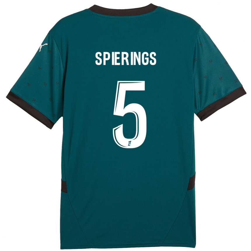 Kids Football Stijn Spierings #5 Dark Green Away Jersey 2024/25 T-Shirt Australia