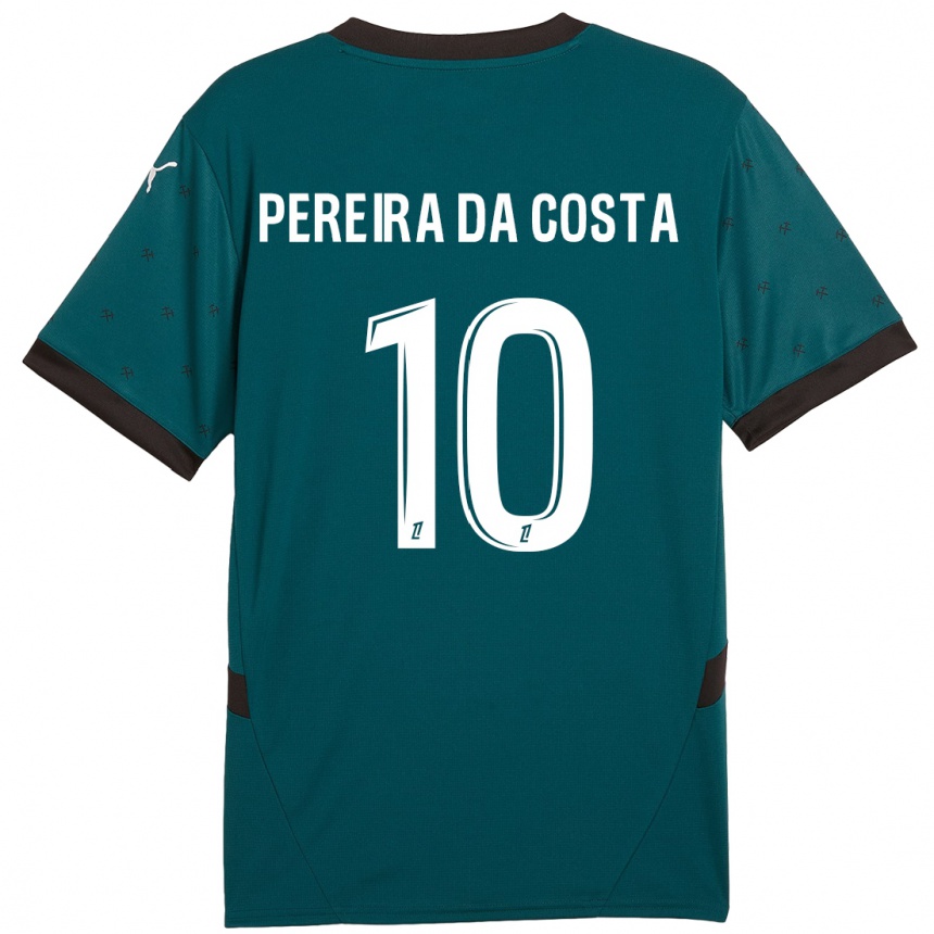 Kids Football David Pereira Da Costa #10 Dark Green Away Jersey 2024/25 T-Shirt Australia